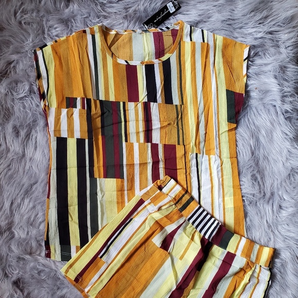 Multicolored striped 2 piece set - Picture 4 of 5
